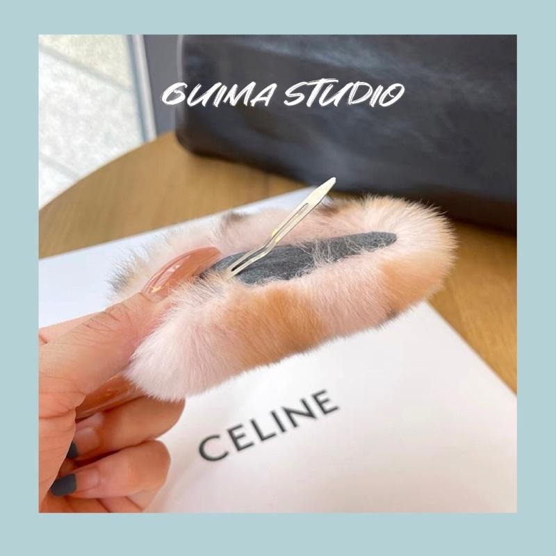 💛獨家30色💚超蓬鬆🧡【Guima｜現貨】毛毛髮夾 毛絨髮夾 絨毛髮夾 毛茸茸髮夾 毛絨絨髮夾 毛毛夾 兔毛髮夾-細節圖8