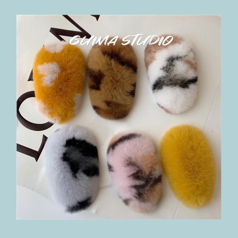 💛獨家30色💚超蓬鬆🧡【Guima｜現貨】毛毛髮夾 毛絨髮夾 絨毛髮夾 毛茸茸髮夾 毛絨絨髮夾 毛毛夾 兔毛髮夾-細節圖9