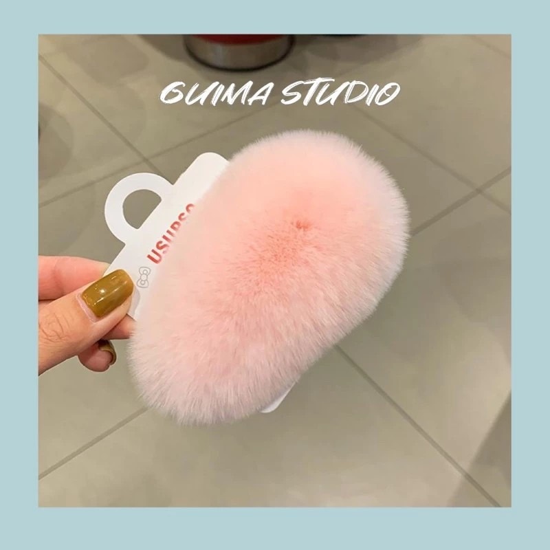 💛獨家30色💚超蓬鬆🧡【Guima｜現貨】毛毛髮夾 毛絨髮夾 絨毛髮夾 毛茸茸髮夾 毛絨絨髮夾 毛毛夾 兔毛髮夾-規格圖9