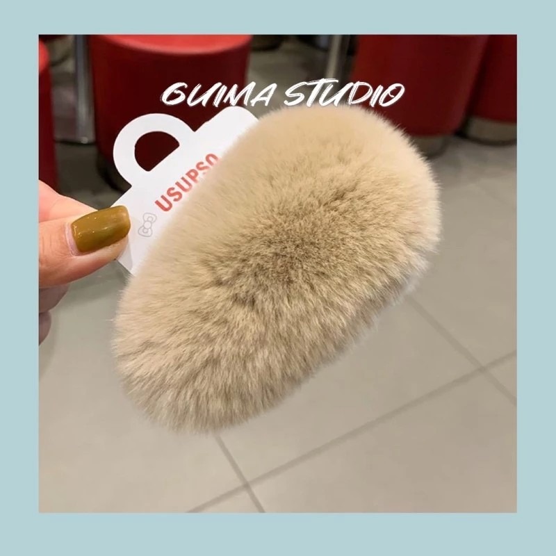 💛獨家30色💚超蓬鬆🧡【Guima｜現貨】毛毛髮夾 毛絨髮夾 絨毛髮夾 毛茸茸髮夾 毛絨絨髮夾 毛毛夾 兔毛髮夾-規格圖9