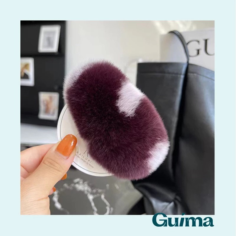 💛獨家30色💚超蓬鬆🧡【Guima｜現貨】毛毛髮夾 毛絨髮夾 絨毛髮夾 毛茸茸髮夾 毛絨絨髮夾 毛毛夾 兔毛髮夾-規格圖9