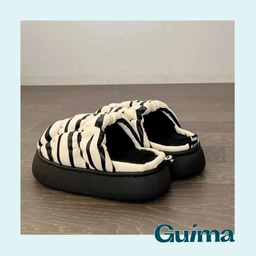 【Guima｜現貨】可愛小乳牛 保暖加絨拖鞋 個性潮流拖鞋 厚底刷毛拖鞋 可愛拖鞋 秋冬踩屎拖鞋 厚底毛毛拖鞋-規格圖9