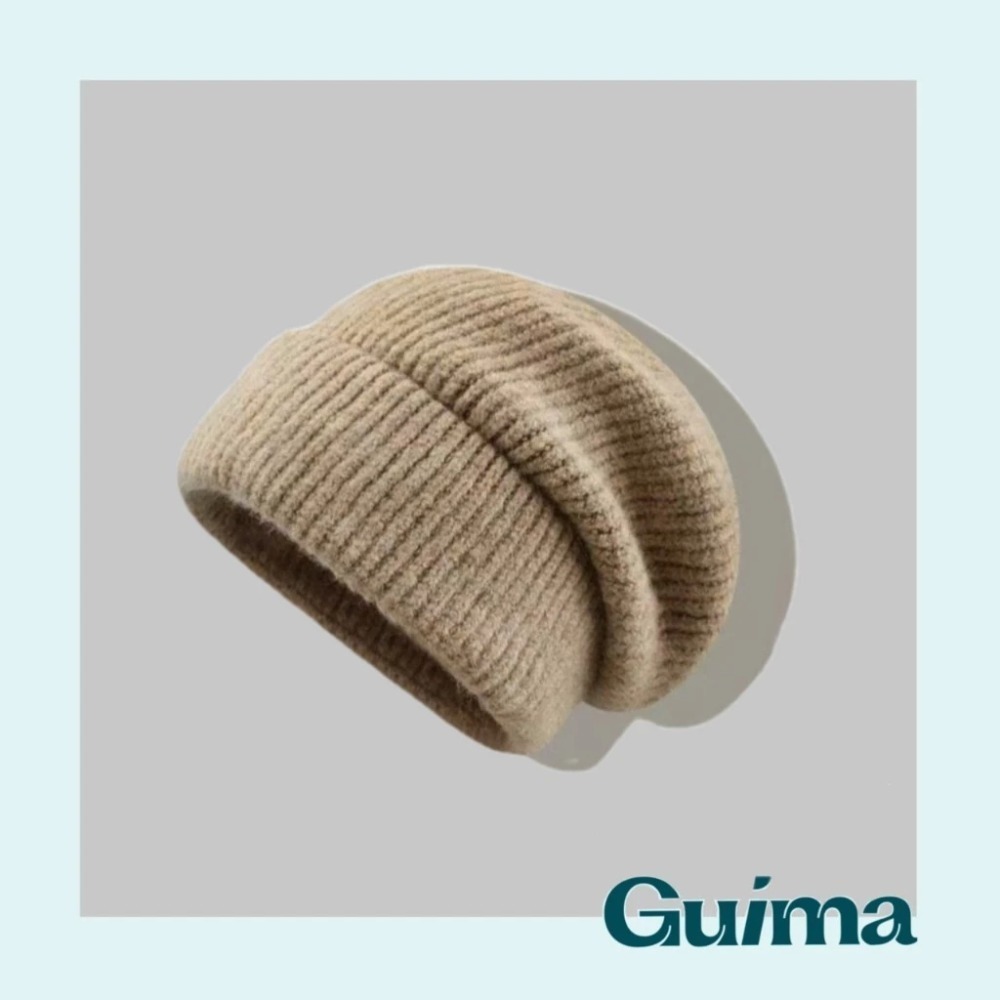 顯臉小✨素顏神器【Guima｜現貨】針織大頭圍堆堆帽 針織帽 貝蕾帽 帽線帽 嘻哈風帽子 秋冬保暖帽子 超大帽子 毛帽-規格圖8