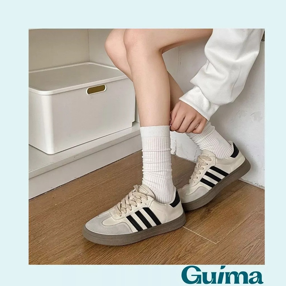 【Guima｜現貨】素色無印風簡約中筒襪 素色中筒棉襪 中筒襪  無印中筒襪 素色學生襪 黑色中筒襪 白襪 白色中筒襪-細節圖6