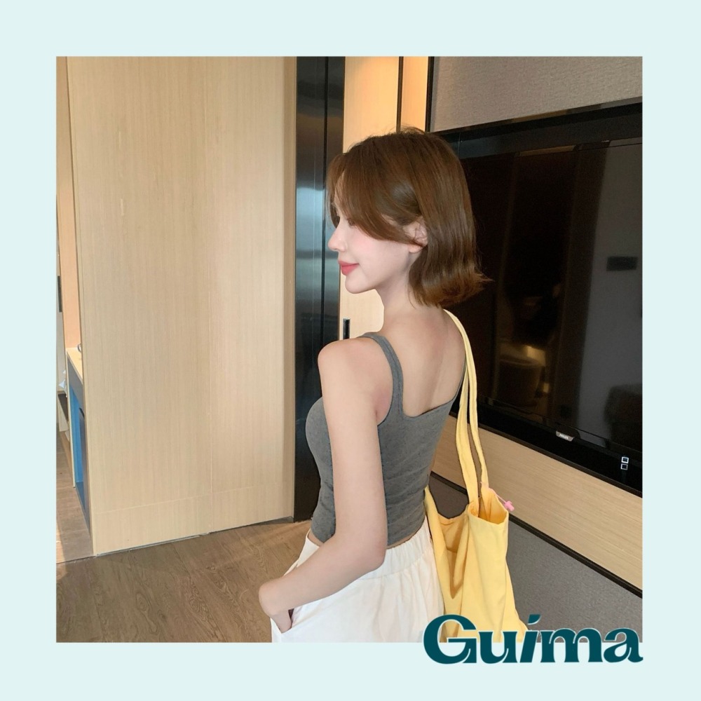【Guima｜現貨實拍】棉質厚磅小方領小可愛 固定杯可拆 冰絲小可愛 不透杯小可愛-細節圖9