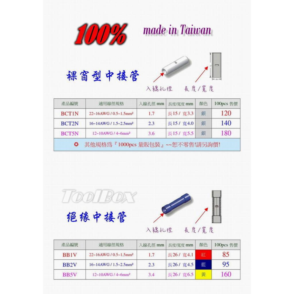 【端子】R型端子/Y型端子/中接管端子/子彈端子/喇叭端子/公母端子-細節圖5