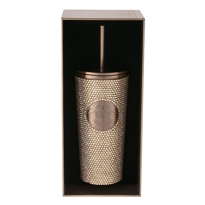 星巴克 香檳金Bling不鏽鋼TOGO冷水杯 480ml 限量 水鑽杯 金色-細節圖2
