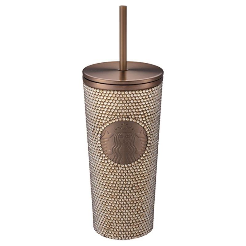 星巴克 香檳金Bling不鏽鋼TOGO冷水杯 480ml 限量 水鑽杯 金色-細節圖3