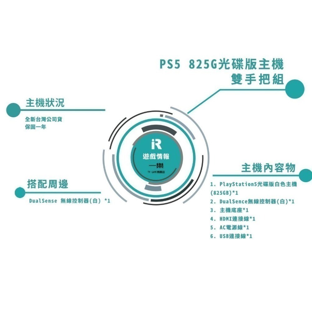 【特惠組合】全新公司貨 PS5 光碟版 825G光碟版主機 雙手把同捆組 DualSense 控制器 握把【一樂電玩】-細節圖2