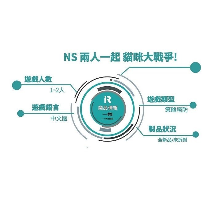 【現貨再到】全新 NS 任天堂 Switch 兩人一起 貓咪大戰爭! 亞洲中文版 雙人 過關 手遊【一樂電玩】-細節圖2