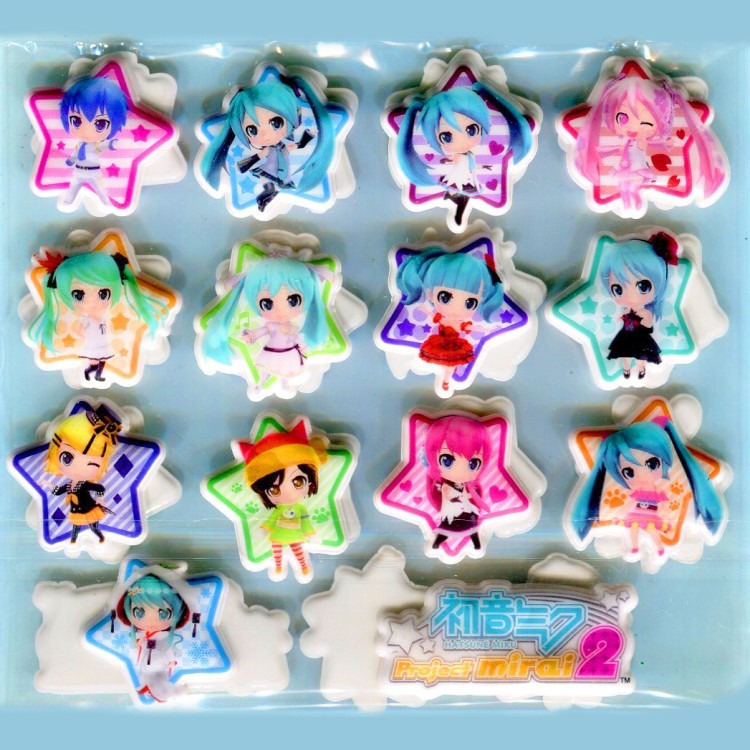 【特典人偶】全新 3DS 初音未來 未來計畫 2 限量小黏土人+ 人偶袋 +貼紙 零錢袋同捆組【一樂電玩】-細節圖3