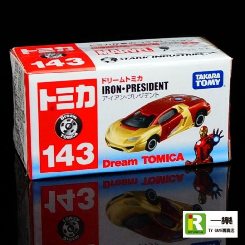 【TOMICA NO.143】全新盒裝 多美汽車 復仇者聯盟 鋼鐵人 Iron Man 夢幻跑車【台中一樂】