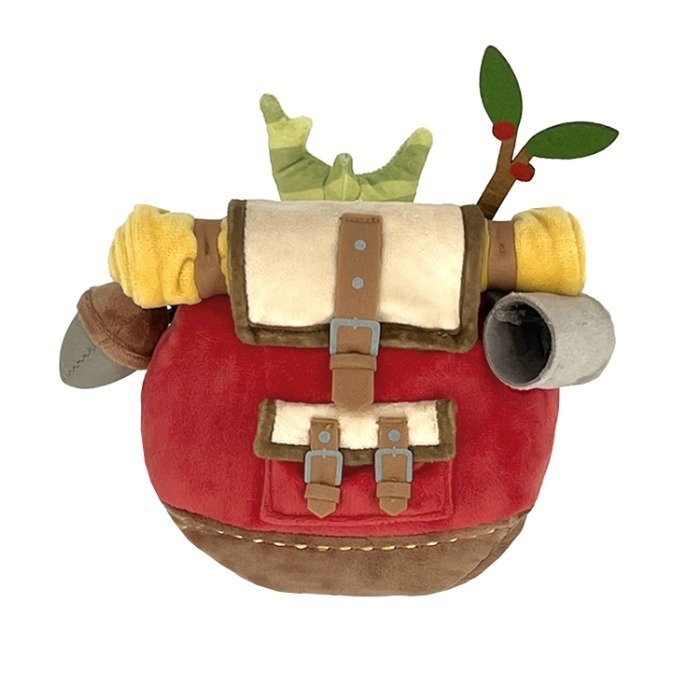 【粉絲必買】三英 薩爾達傳說 王國之淚 克洛格 絨毛娃娃 紅色背包 曠野 呀哈哈 玩偶 荒野 korok【一樂電玩】-細節圖3