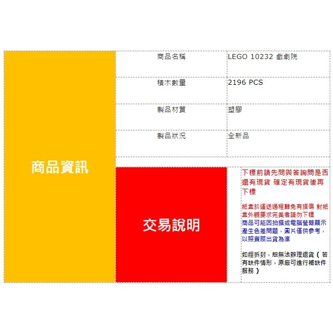 【樂高 街景系列】全新品 LEGO 10232 PALACE CINEMA 戲劇院 電影院 【台中一樂電玩】-細節圖2