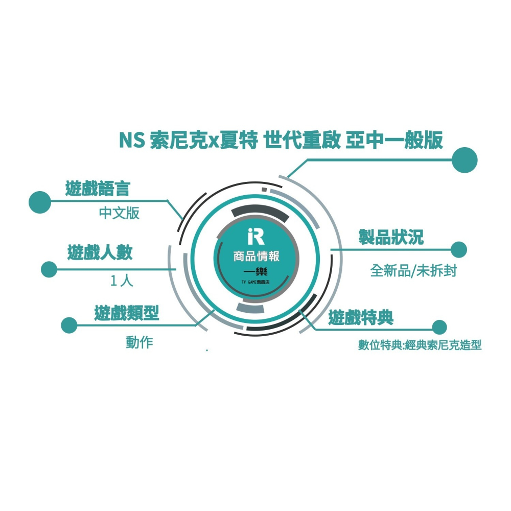 【全新現貨】NS 任天堂Switch 索尼克×夏特 世代重啟 中文一般版 sonic 音速小子 動作 冒險【一樂電玩】-細節圖2