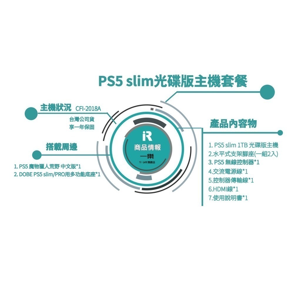 【荒野特惠組合】全新PS5 Slim 光碟版主機 +魔物獵人 荒野 中文一般版 +風扇底座 2018A新型【一樂電玩】-細節圖2