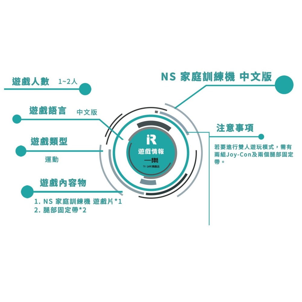 【加贈實用周邊!!】NS 任天堂 Switch 家庭訓練機 中文版 +腕帶 雙人鍛鍊 附腿套兩入 體感 運動【一樂電玩】-細節圖3