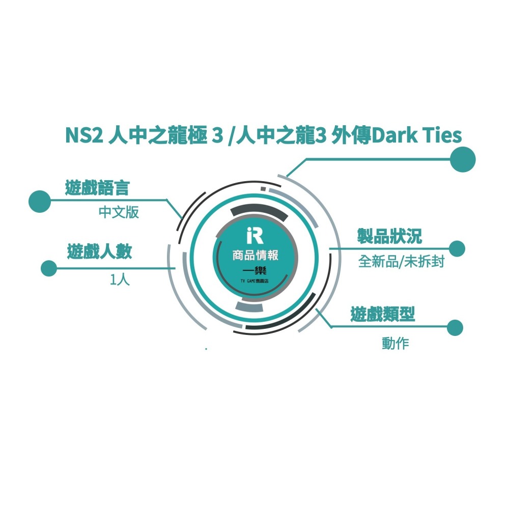 【全新現貨】NS2 任天堂 Switch2 人中之龍極 3 /人中之龍3 外傳Dark Ties 中文版【一樂電玩】-細節圖2