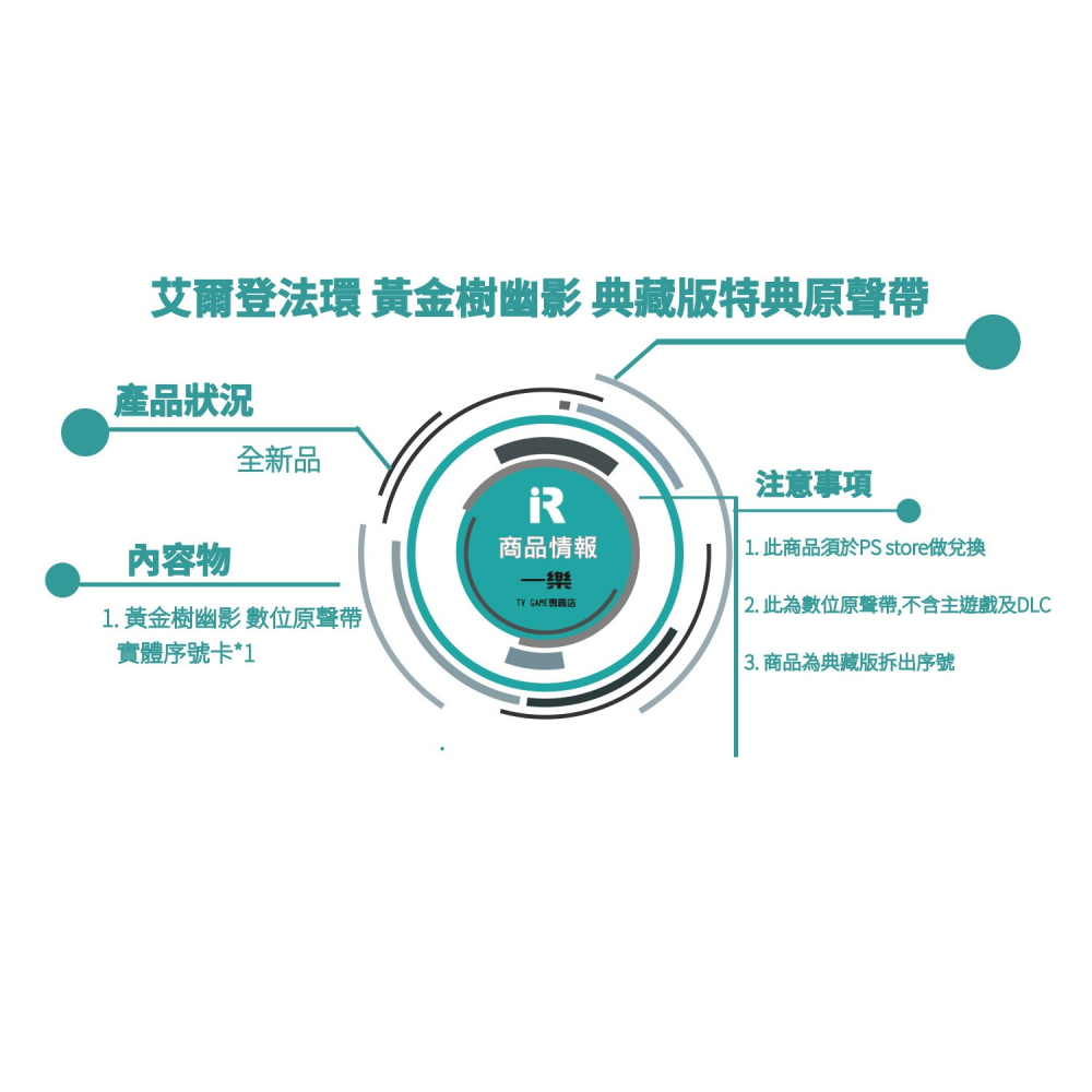 【典藏特典】亞版限定拆出 PS5 艾爾登法環 黃金樹幽影 數位原聲帶 實體序號卡 PS store兌換 【一樂電玩】-細節圖2