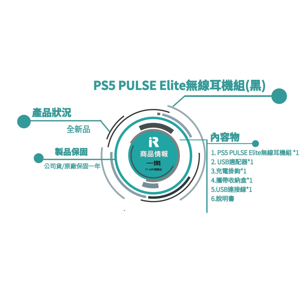 【全新現貨】公司貨 SONY PS5 PULSE Elite 無線耳機組 午夜黑 黑色耳麥 麥克風 適配器【一樂電玩】-細節圖2