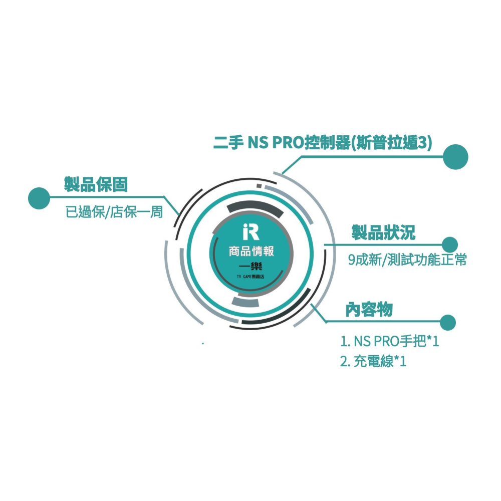【優質二手電玩】9成新 NS 任天堂 Switch PRO 斯普拉遁3 控制器 握把 手把 二代 把手 中古【一樂電玩】-細節圖4