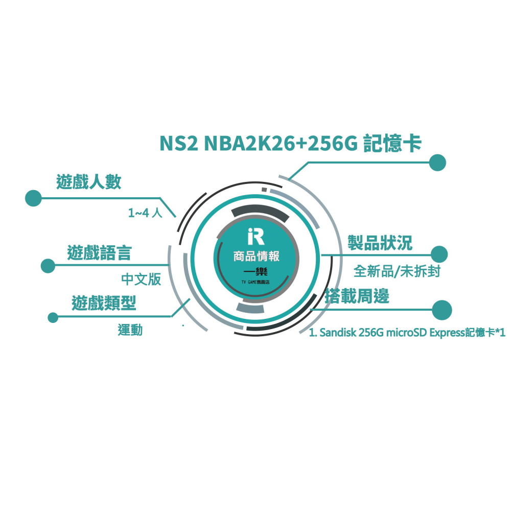 【記憶卡組合!】全新 NS2 任天堂 Switch2 NBA 2K26 中文版+ 256G 記憶卡 美國籃球【一樂電玩】-細節圖2