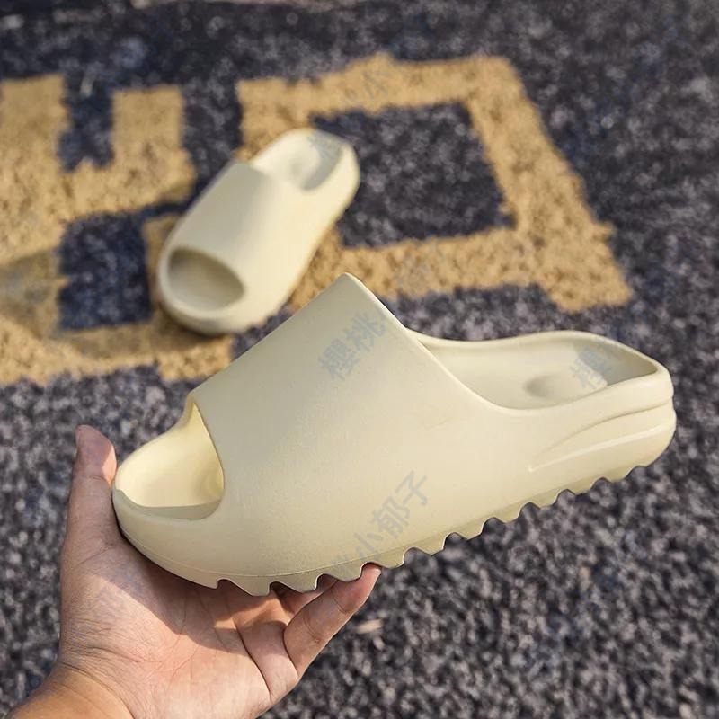 【爆款上线】yeezy椰子拖鞋男夏季外穿潮牌運動eva防滑浴室洗澡厚底情侶拖-細節圖9