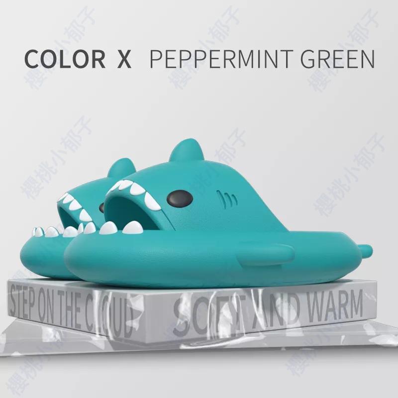 【大碼尺寸鏈接-28.5公分】二代鯊魚拖鞋 4公分厚度 夏季成人情侶涼拖居家居搞怪防滑卡通拖鞋男外穿-細節圖7