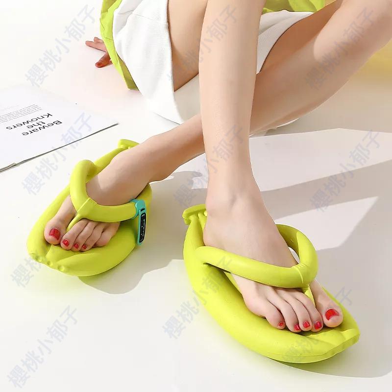 【香蕉拖鞋】香蕉人字拖 香蕉拖鞋 人字拖 造型拖鞋 女夏季沙灘外穿拖鞋踩屎感居家室內eva洗澡浴室防滑涼-細節圖2