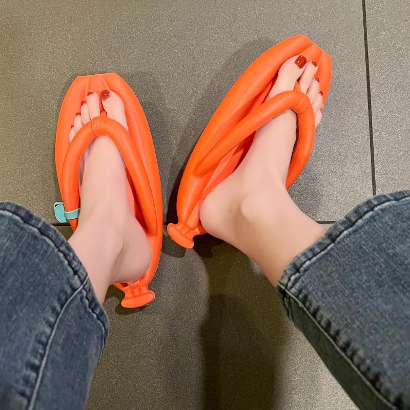 【香蕉拖鞋】香蕉人字拖 香蕉拖鞋 人字拖 造型拖鞋 女夏季沙灘外穿拖鞋踩屎感居家室內eva洗澡浴室防滑涼-細節圖8