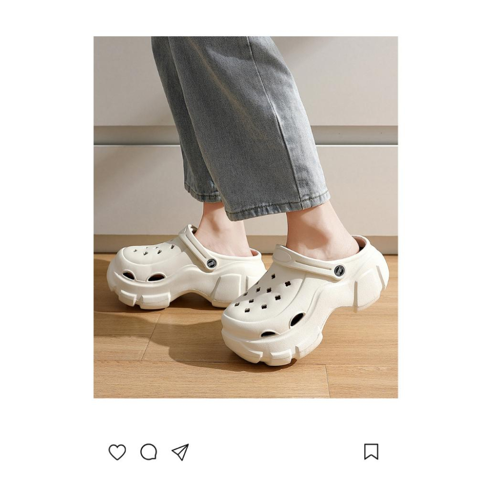 【現貨速發】厚底洞洞鞋 增高洞洞鞋 女夏季外穿透氣女士沙灘防滑eva踩屎感女款涼拖鞋  EVA抗菌材質-細節圖8