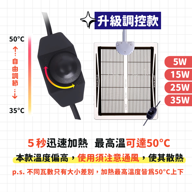 加熱墊【免運+24H台灣出貨】加溫墊 爬蟲加熱墊 加熱墊爬蟲 寵物加溫墊 陸龜加熱墊 守宮加熱墊 保溫墊 角蛙 陸龜-細節圖6