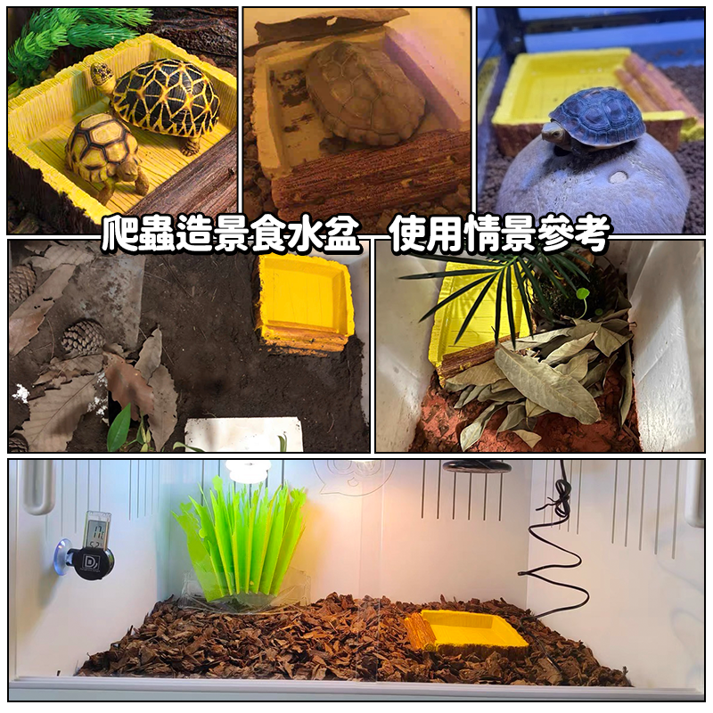 【仿木紋爬梯款-可沉水】陸龜水盆 爬蟲水盆 陸龜水盆 食盆 陸龜用品 烏龜飲水機 陸龜飼養箱 水盆 蘇卡達陸龜-細節圖6