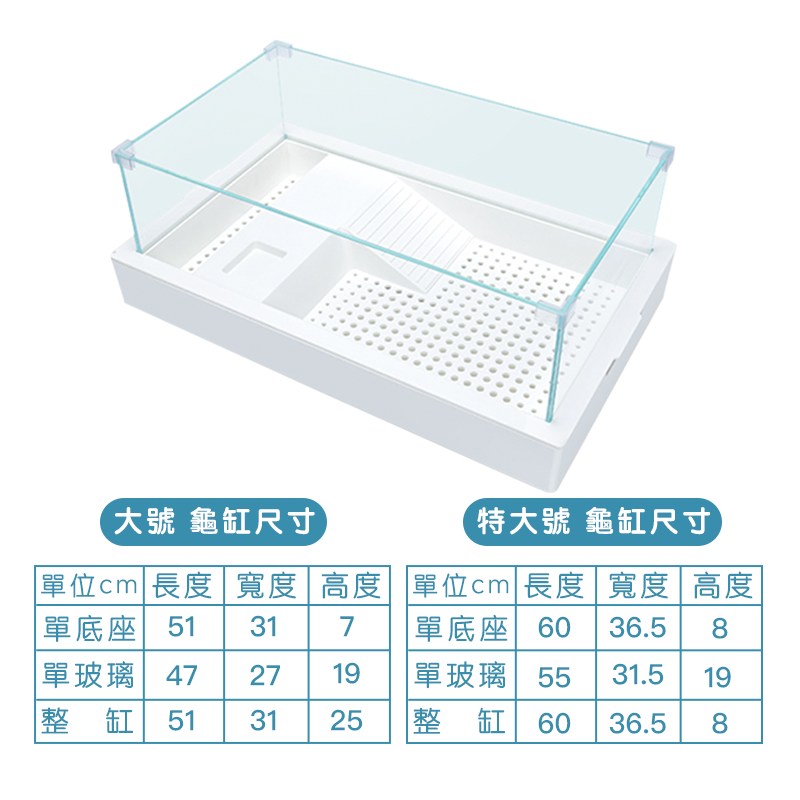 【贈 100G飼料】水龜飼養箱 烏龜箱 烏龜缸 烏龜飼養箱 龜缸 水龜 玻璃缸 澤龜 水龜缸 澤龜飼養箱 烏龜玻璃缸-細節圖9