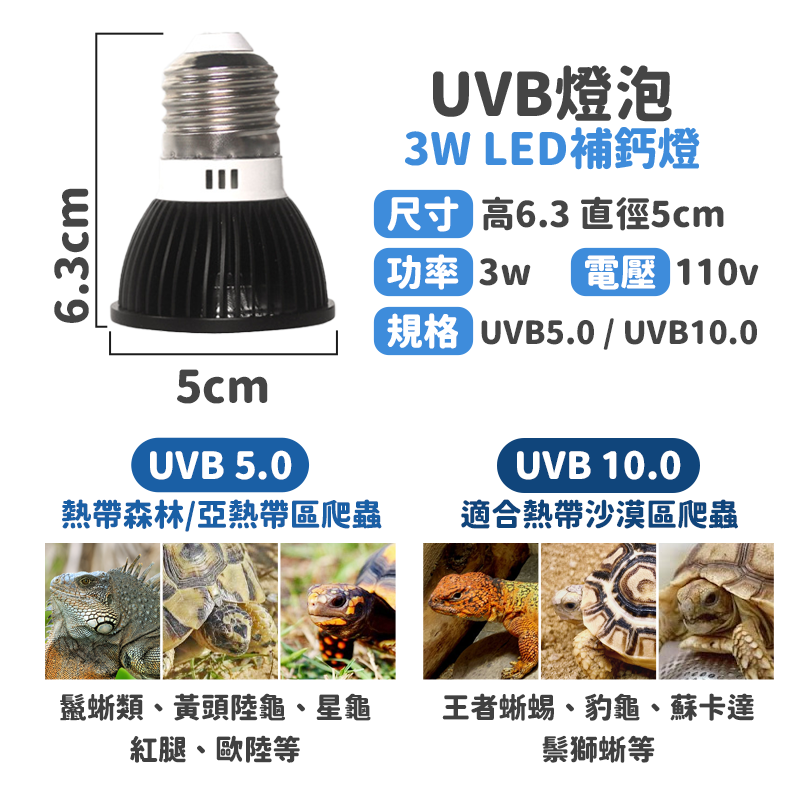 【ＵＶＢ含量足ＸLED超省電】曬背燈 紫外線燈 UVB燈泡 紫外線燈泡 烏龜燈 補鈣燈 5.0 10.0 uvb燈 陸龜-細節圖9