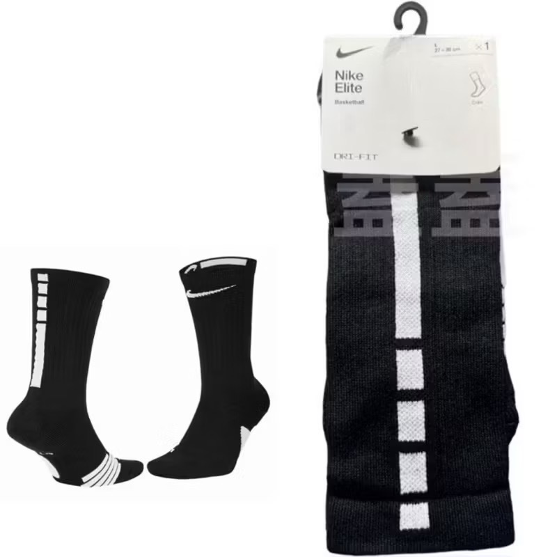 ￼NIKE ELITE Crew Socks 白襪 緩震 中筒襪 運動襪 菁英襪 籃球襪 兩雙組 SX7622-規格圖1