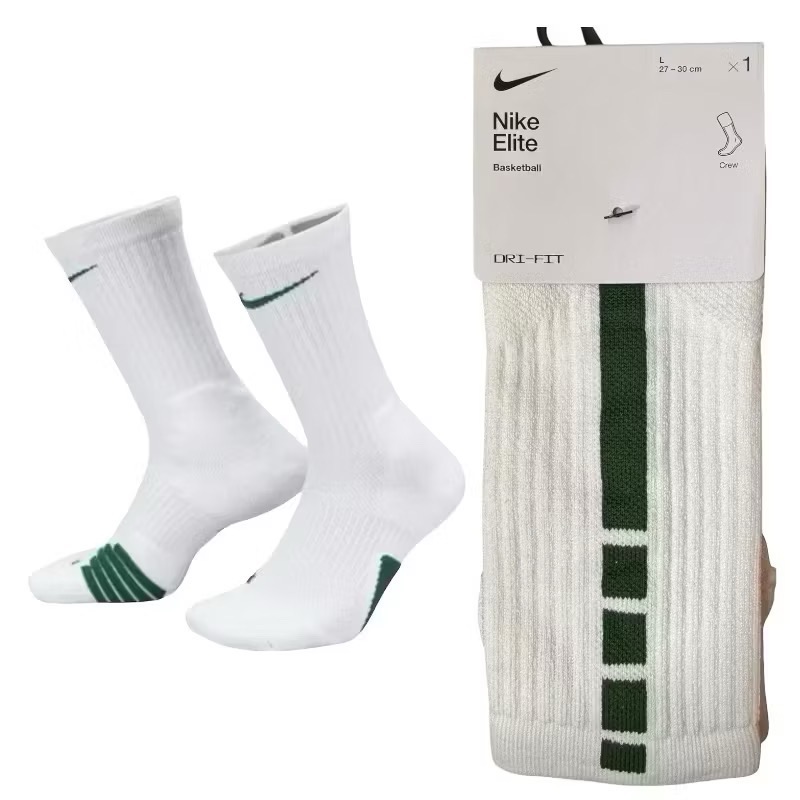 ￼NIKE ELITE Crew Socks 白襪 緩震 中筒襪 運動襪 菁英襪 籃球襪 兩雙組 SX7622-規格圖1