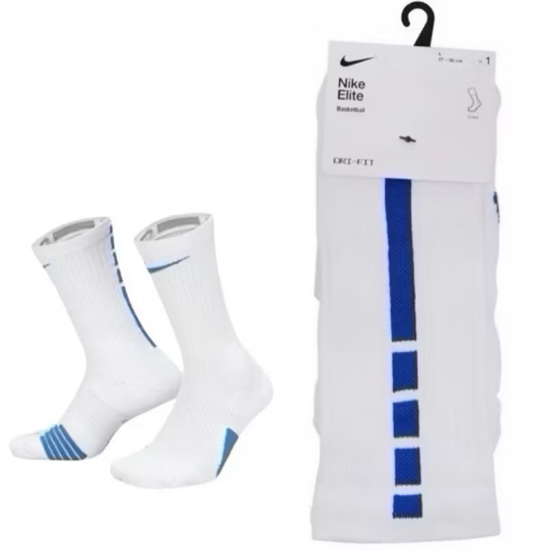 ￼NIKE ELITE Crew Socks 白襪 緩震 中筒襪 運動襪 菁英襪 籃球襪 兩雙組 SX7622-規格圖1