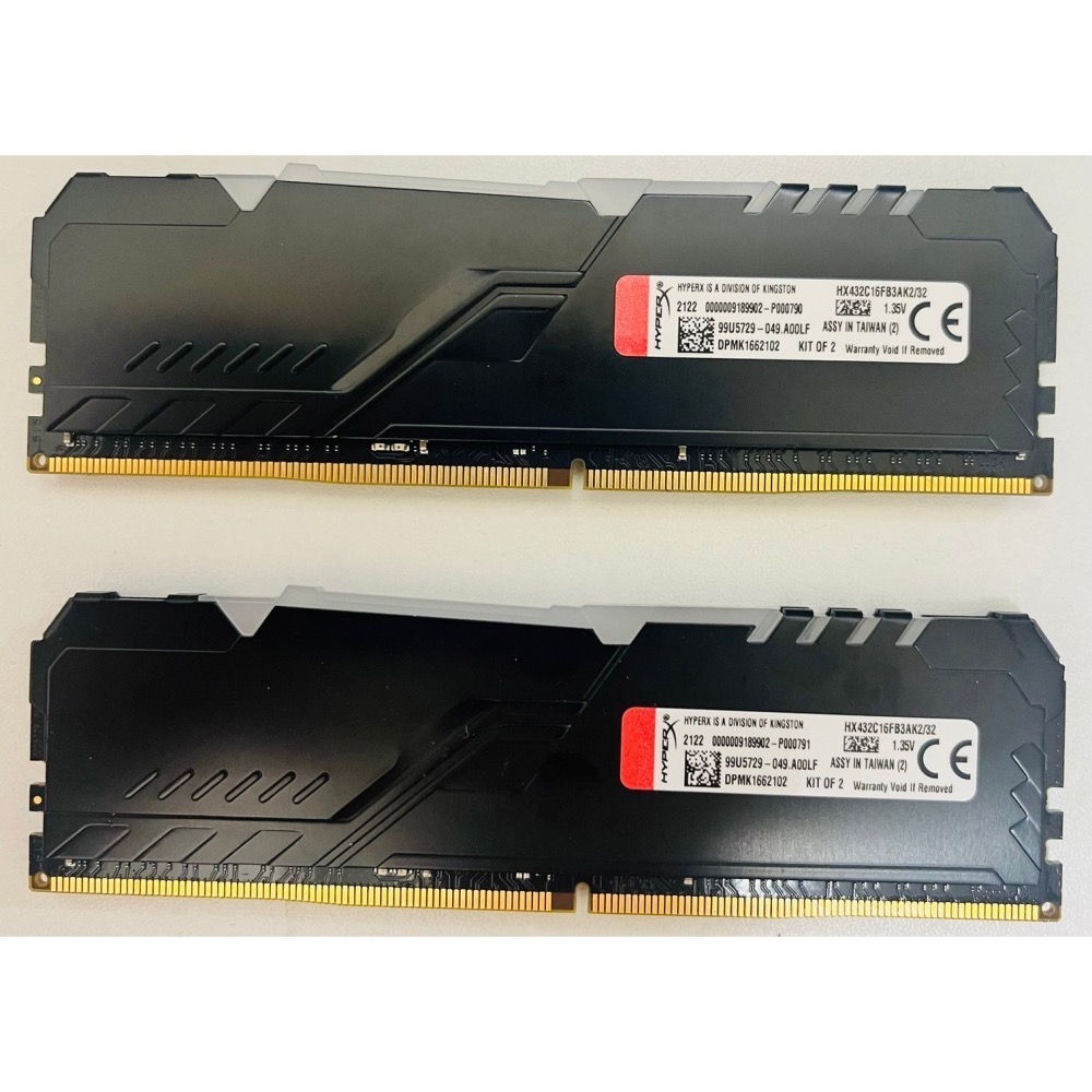 金士頓 DDR4 3200 16G*2 雙通道 RGB記憶體 型號：HX432C16FB3AK2/32-細節圖2