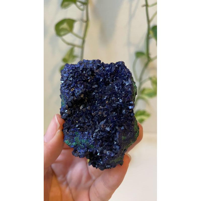 片狀藍銅礦 共生孔雀石 絕美收藏精品級 礦物收藏 原礦-細節圖2