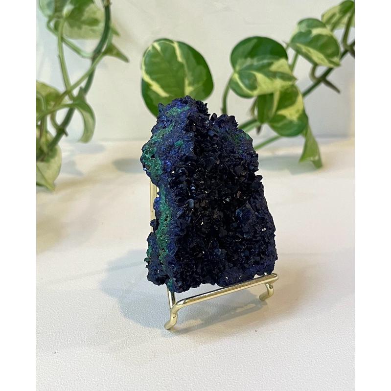 片狀藍銅礦 共生孔雀石 絕美收藏精品級 礦物收藏 原礦-細節圖5