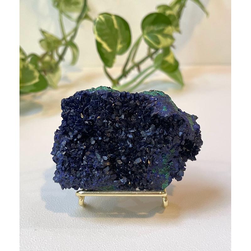 片狀藍銅礦 共生孔雀石 絕美收藏精品級 礦物收藏 原礦-細節圖6