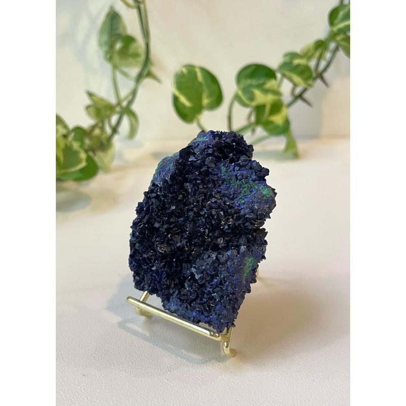 片狀藍銅礦 共生孔雀石 絕美收藏精品級 礦物收藏 原礦-細節圖7