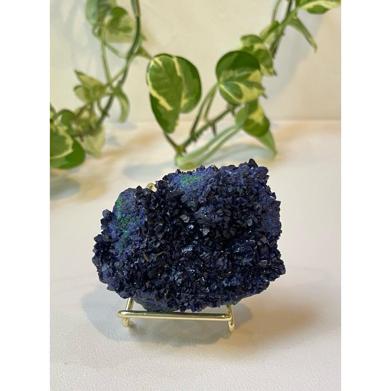 片狀藍銅礦 共生孔雀石 絕美收藏精品級 礦物收藏 原礦-細節圖8