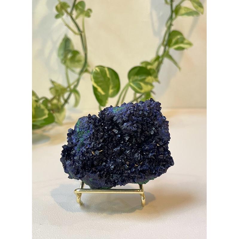 片狀藍銅礦 共生孔雀石 絕美收藏精品級 礦物收藏 原礦-細節圖9