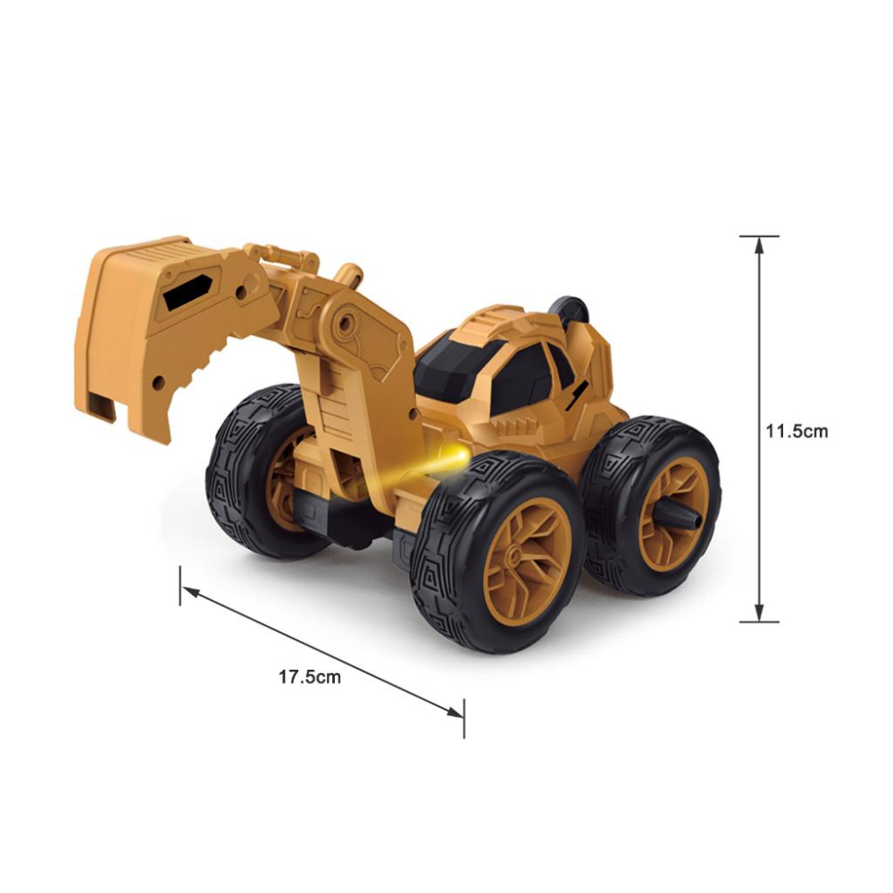 【W先生】2.4G 遙控 挖土機 怪手 特技大腳車 翻斗車 360度旋轉 翻滾 翻轉 特技車 遙控車 玩具 L804-細節圖4