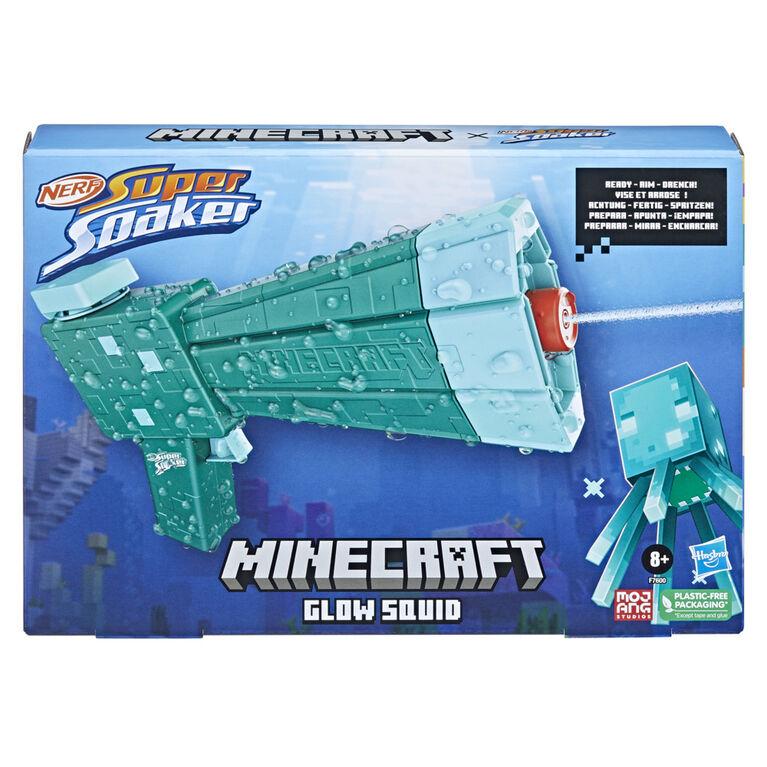 【W先生】孩之寶 NERF 麥塊 當個創世神 Minecraft 螢光魷魚 水槍 戲水玩具 泳池 洗澡玩具 HF7600-細節圖4