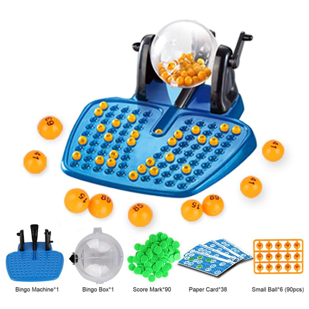 【W先生】Bingo 賓果機 賓果遊戲 賓果卡 搖球機 開獎機 抽獎機 樂透 90顆球 連線遊戲 益智遊戲 桌遊 玩具-細節圖2
