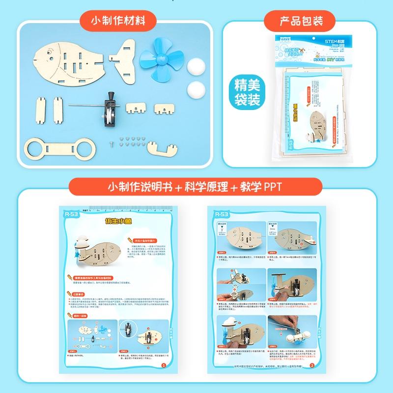 【W先生】科技小製作 木製 3D拼圖 仿生小魚 生活科技 科學實驗 科學玩具 益智 教材 教育 DIY 拼裝 組裝-細節圖3