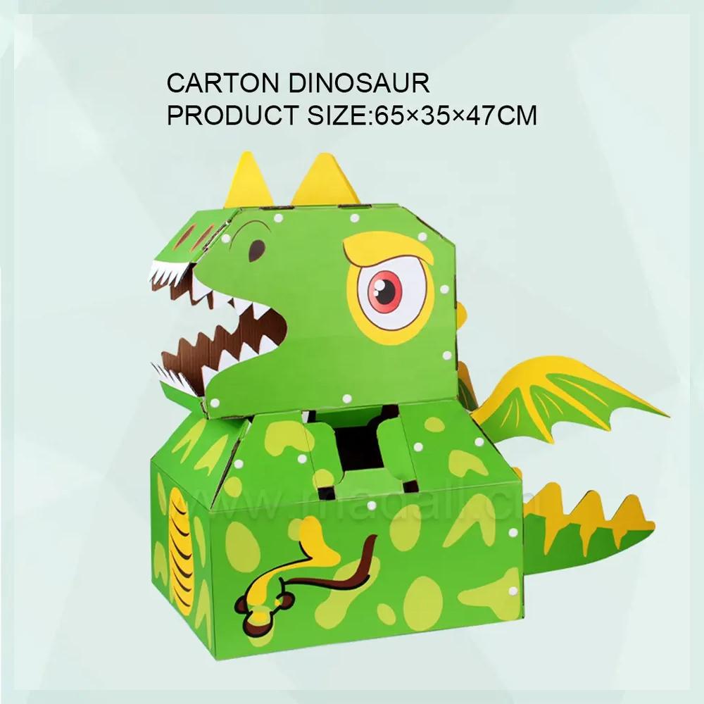 【W先生】DIY 紙板 暴龍 恐龍 鯊魚 海豚 裝扮 角色扮演 恐龍服裝 萬聖節 變裝 紙箱玩具 兒童 Cosplay-細節圖9
